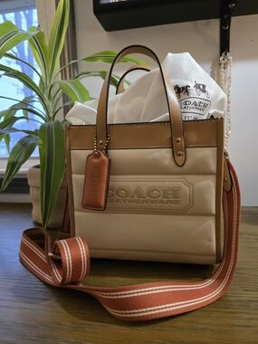 Coach Field Tote 22 Quilted Colorblock Excellent Condition